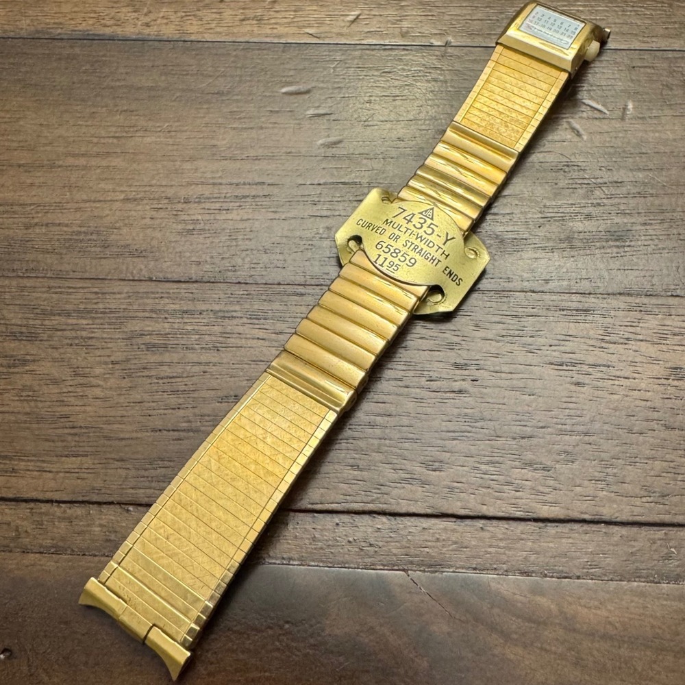 JB Champion Watch Band Mens Gold Multi-Width Calendar Expansion Strap 7435-Y